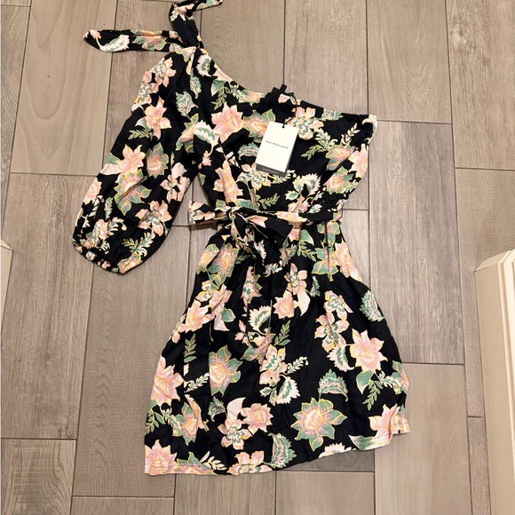 Who What Wear Black and Pink Floral Kids Dress - Picture 3 of 5